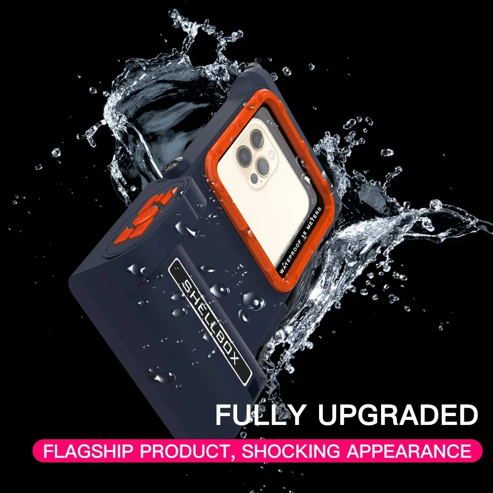 Shellbox 15M Underwater Snorkeling Diving Waterproof Case for Samsung S24 FE S23Ultra A55 Universal Bluetooth Connection Control