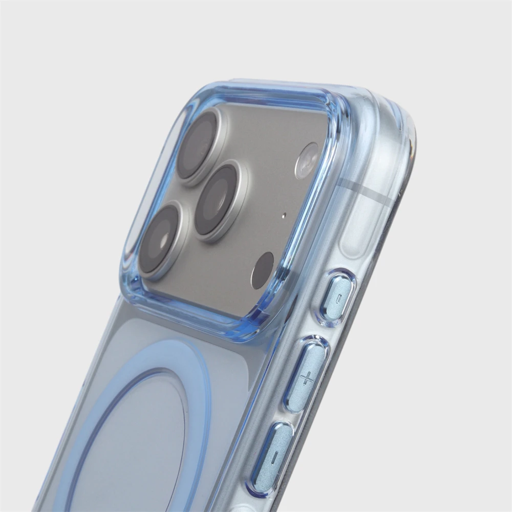 Luksusowe Przezroczyste Magnetyczne Etui z Ochronnym Bumperem do iPhone 18 17 16 Pro Max Kompatybilne z Bezprzewodowym Ładowaniem Magsafe, Przezroczysta Osłona z Ochroną Aparatu i Przyciskami — zdjęcie produktu 4