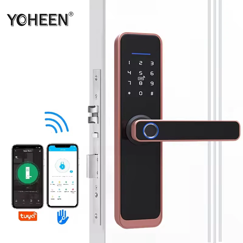 Key Card Smart Electronic Door Lock Biometric Fingerprint Password Smart Digital Lock Intelligent Gate Keyless Lock