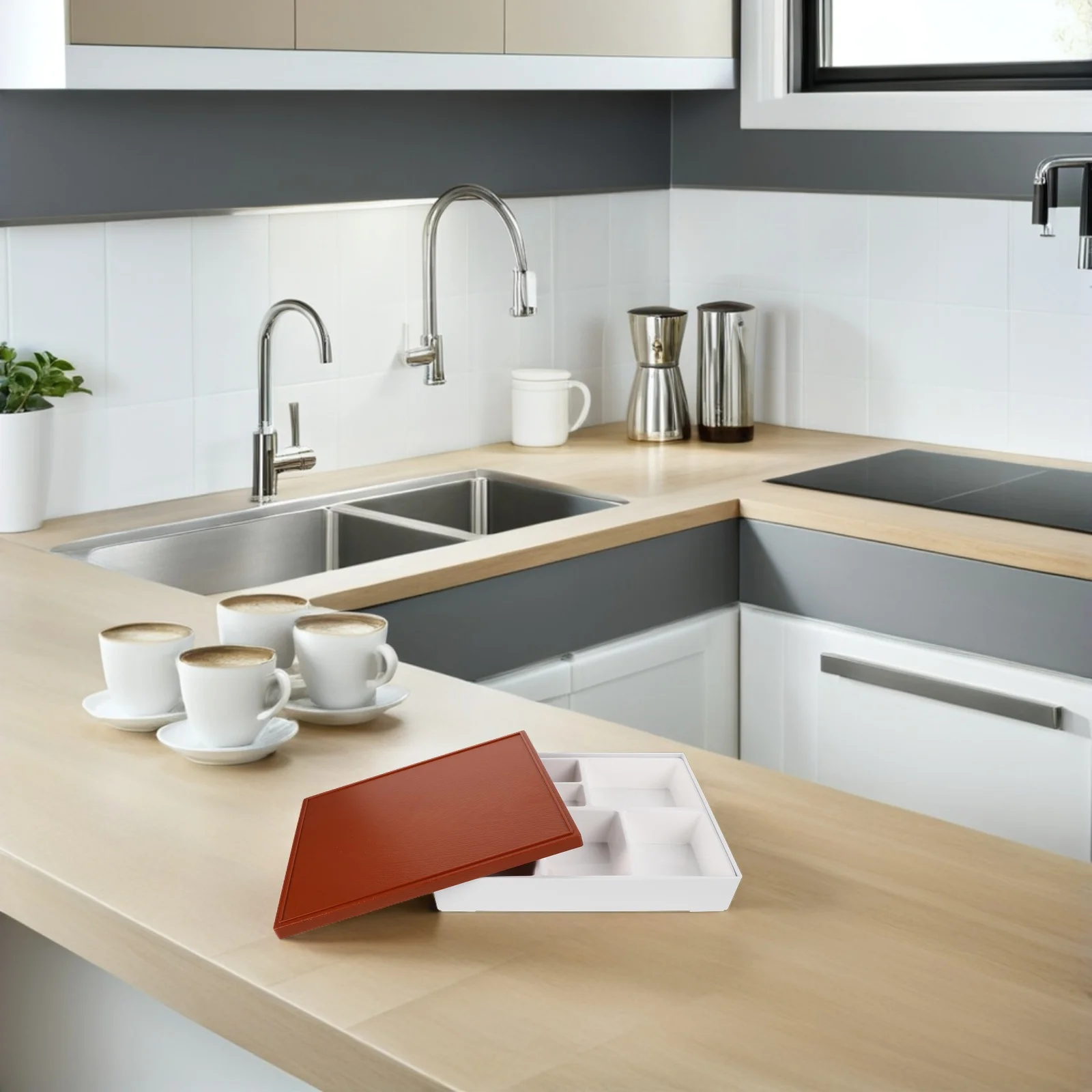 

Japanese Lunch Box Divided Sushi Box 6 Compartments Reusable Rectangular Heat Resistant Food Container Business Meal Office