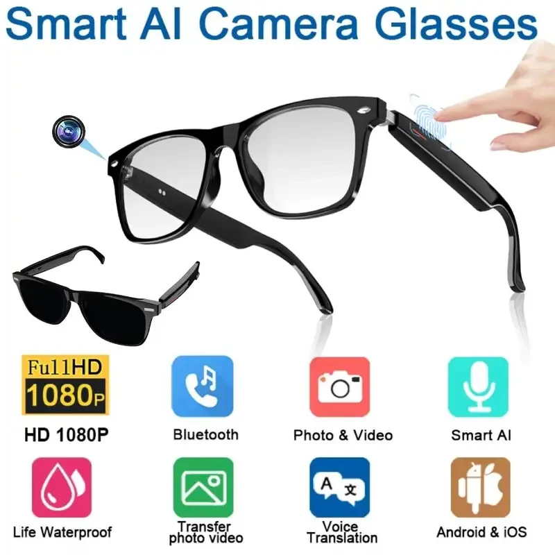 

4K HD AI Smart Glasses Chat GPT 100MP Camera Recording Bluetooth Call 260Mah Battery Voice Assistant Control Smart Glasses 2026