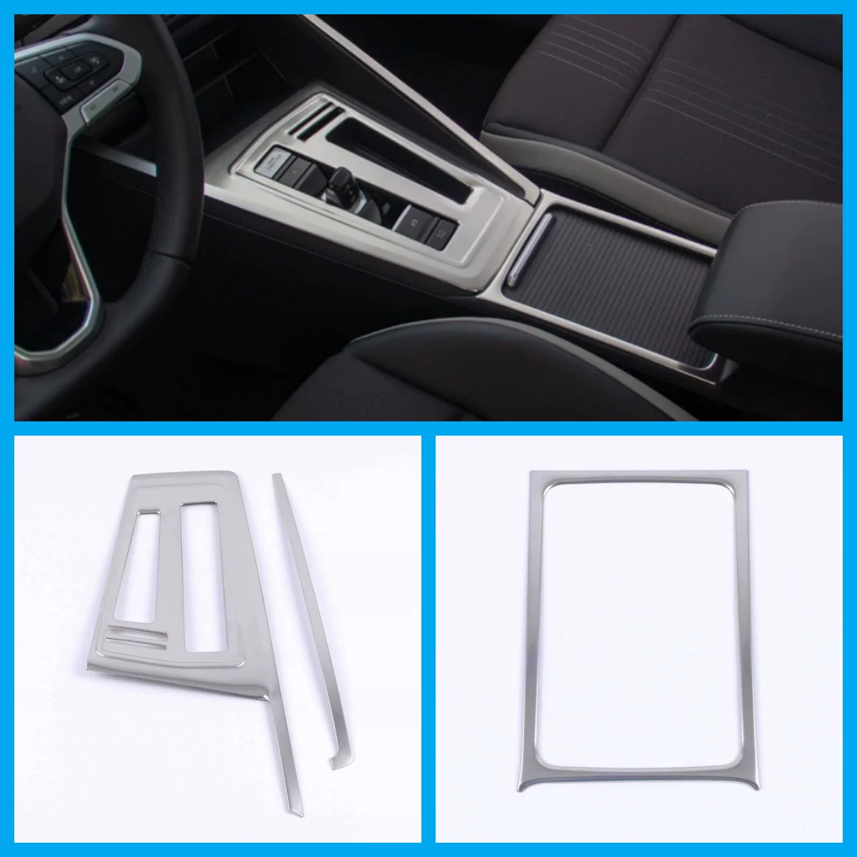 

For VW Volkswagen Golf 8 MK8 2020 - 2022 Interior Accessories Stainless Steel Central Control Instrument Panel Decoration Cover