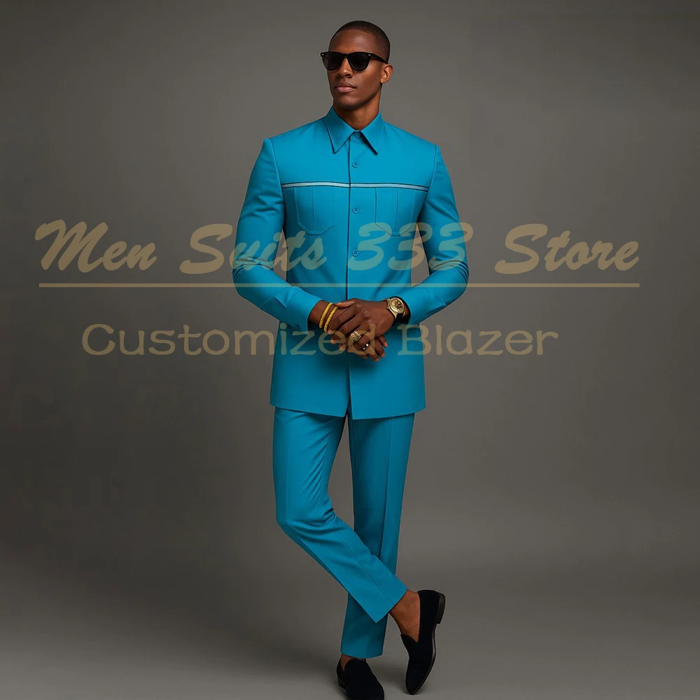 

Bespoke Men's Suits Solid Color Regular Length Slim Fit 2 Piece Jacket Pants Sets High Quality Male Clothing Daily Outfits Sets