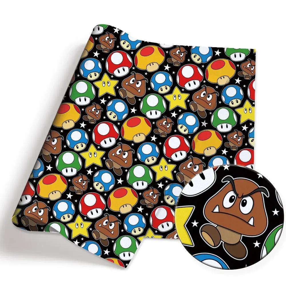 Mario jogo fabric140 * 50cm costura artesanal retalhos acolchoado vestido de bebê folha de casa tecido impresso costura crianças