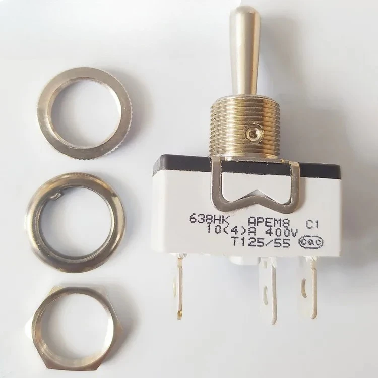 

2PCS 638H/2K APEM three pin three gear unilateral reset button switch ON-OFF - (ON) shake head switch waterproof