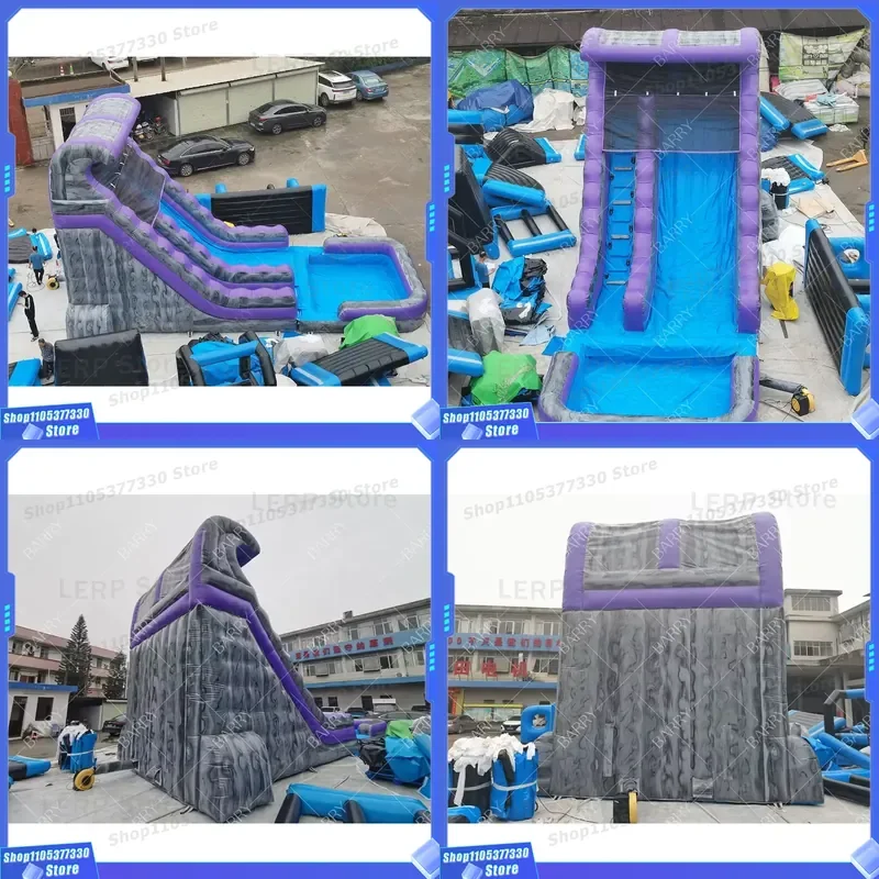 Commercial Rental Custom Water Slide Inflatable Water Park for Parties Double Waterway Inflatable Slide With Pool