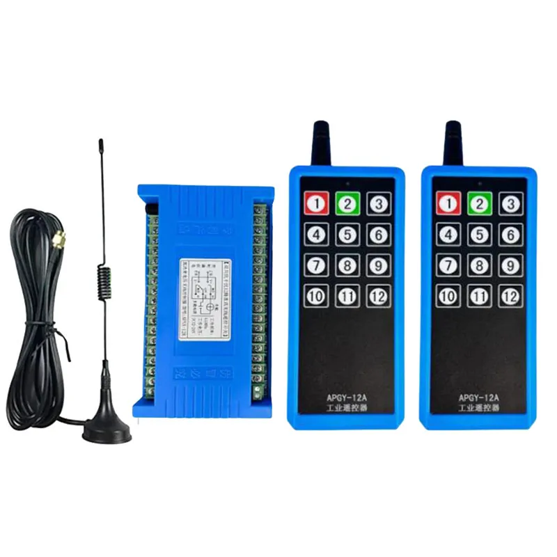 2000m DC12V 24V 12CH 433MHz Relay RF Bidirectional Wireless Remote Control Switch Suction Antenna For Motor,gate,Elevato, window