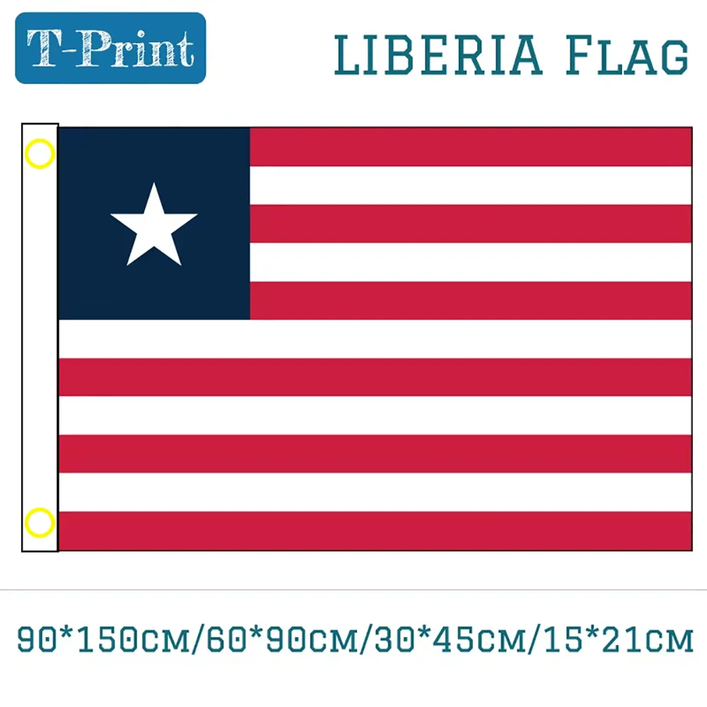 The Republic Of Liberia National Flag 3x5ft Banner Polyester 30*45cm Car Flag 90*150cm/60*90cm/15*21cm