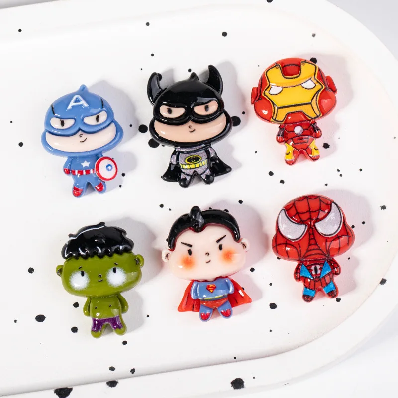 

5pcs Spiderman Resin DIY Accessories Cartoon Marvel Character Series Resin Flatback Mobile Phone Case Charms Crafts Materials