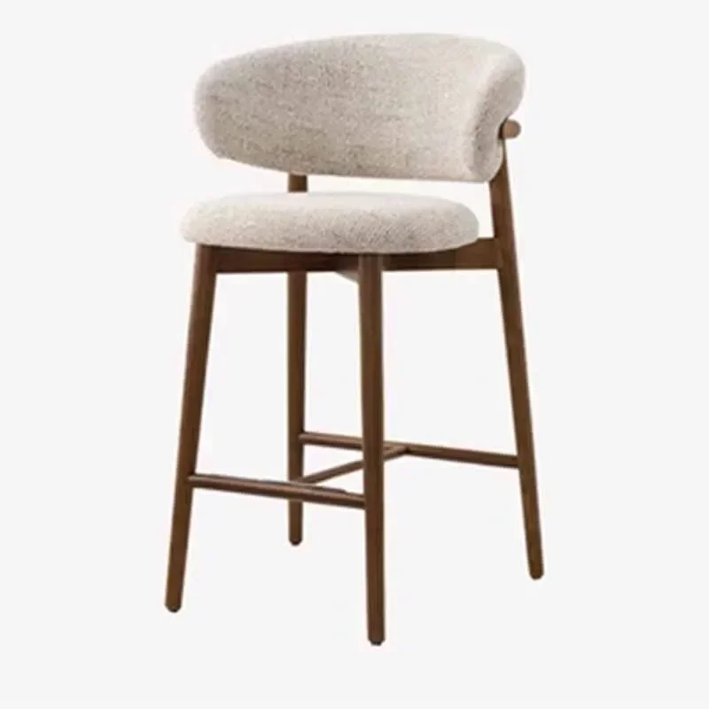 High Reception Modern Bar Stools Kitchen Designer Leather Barber Relaxing Bar Chair Library Backrest Furniture