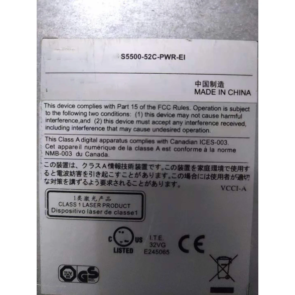 1 peça para h3c 48 portas gigabit poe alimentado 4sfp núcleo de porta óptica interruptor de três camadas S5500-52C-PWR-EI