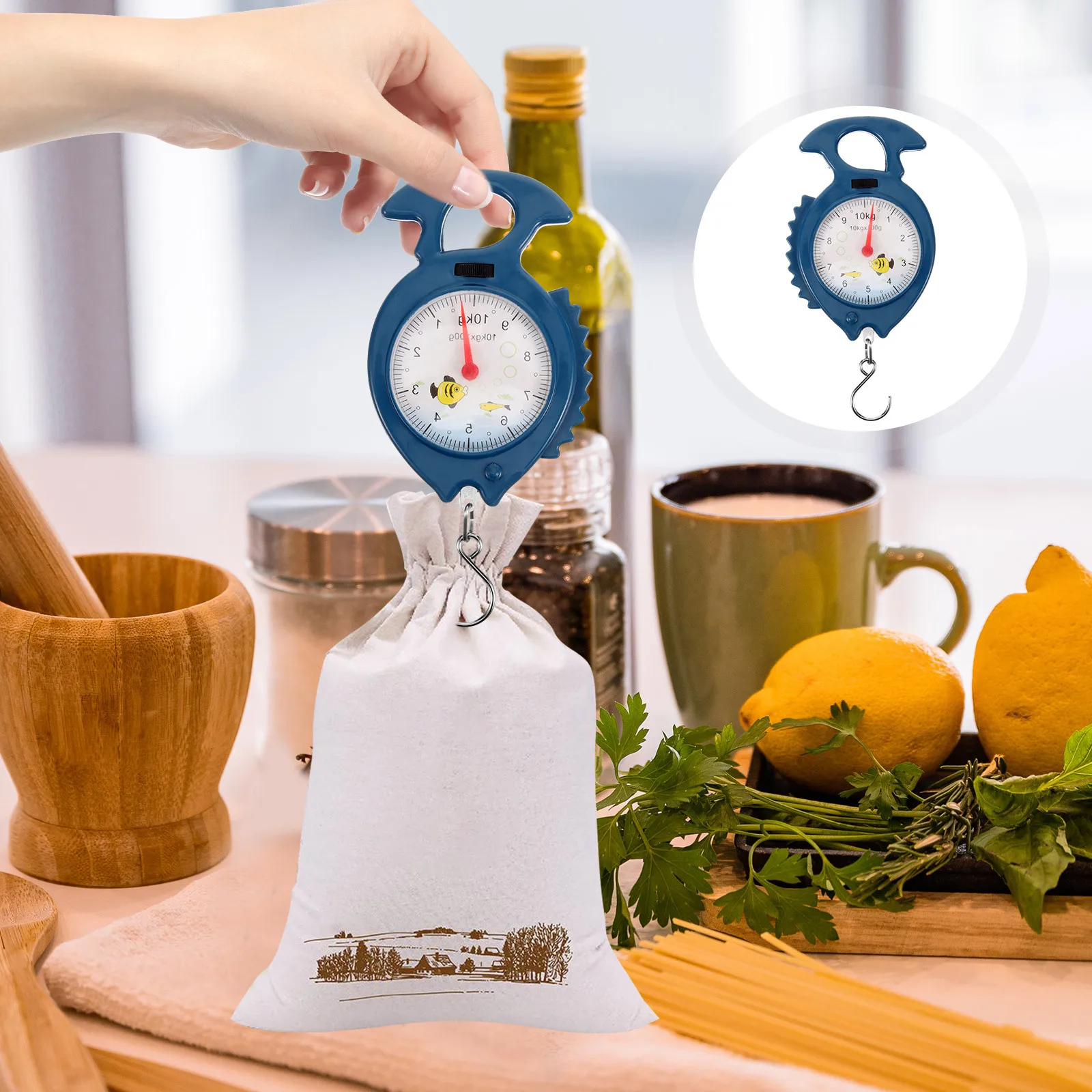 

10Kg Compact Scale Portable Fish Design High Precision Measurement for Suitcase Baggage Fruit Travel Outdoor Handheld Weight