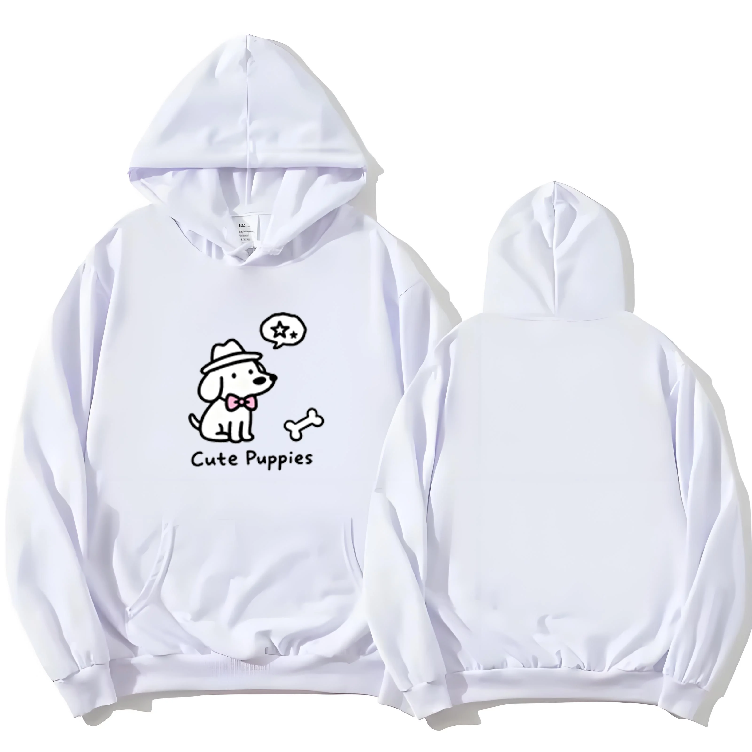 2025 Nueva sudadera con capucha con estampado de perro para hombres y mujeres, jersey suelto informal, sudadera con capucha resistente de 330G