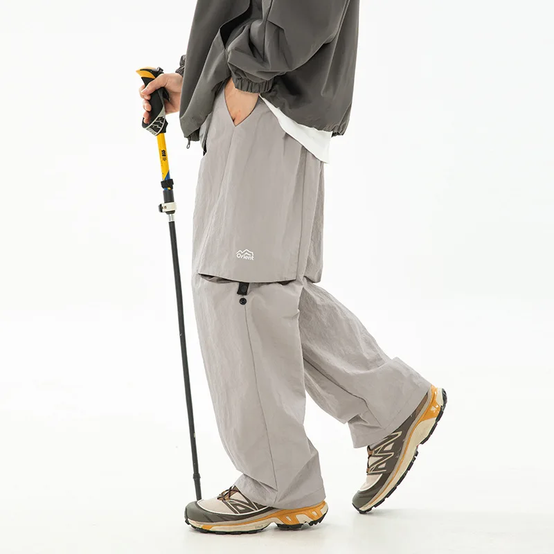 Adjustable Casual And Free Pants For Men Spring/Summer Mountain Style Outdoor Water-Resistant Cargo Paratrooper Long Pants WCTG