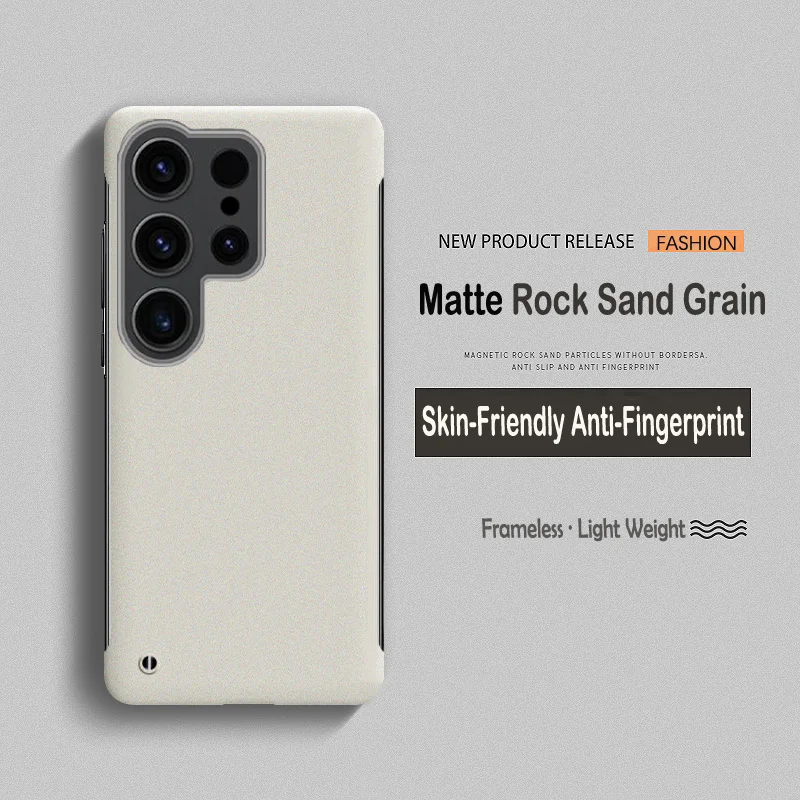 Matt gefrostete Partikelhaut rahmenlose Handyhülle für Samsung S25 S24 S23 FE Ultra Plus S25Ultra stoßfeste harte PC-Abdeckung