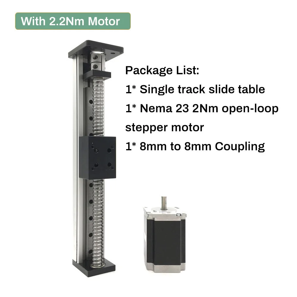 Imagem -04 - Cnc Deslizante Tabela Motor Kit Único Trilho Xyz Eixo Guia Linear Stage Bola Parafuso Tabela Linear Motorizada Sfu1204 Sfu1605 Sfu1610