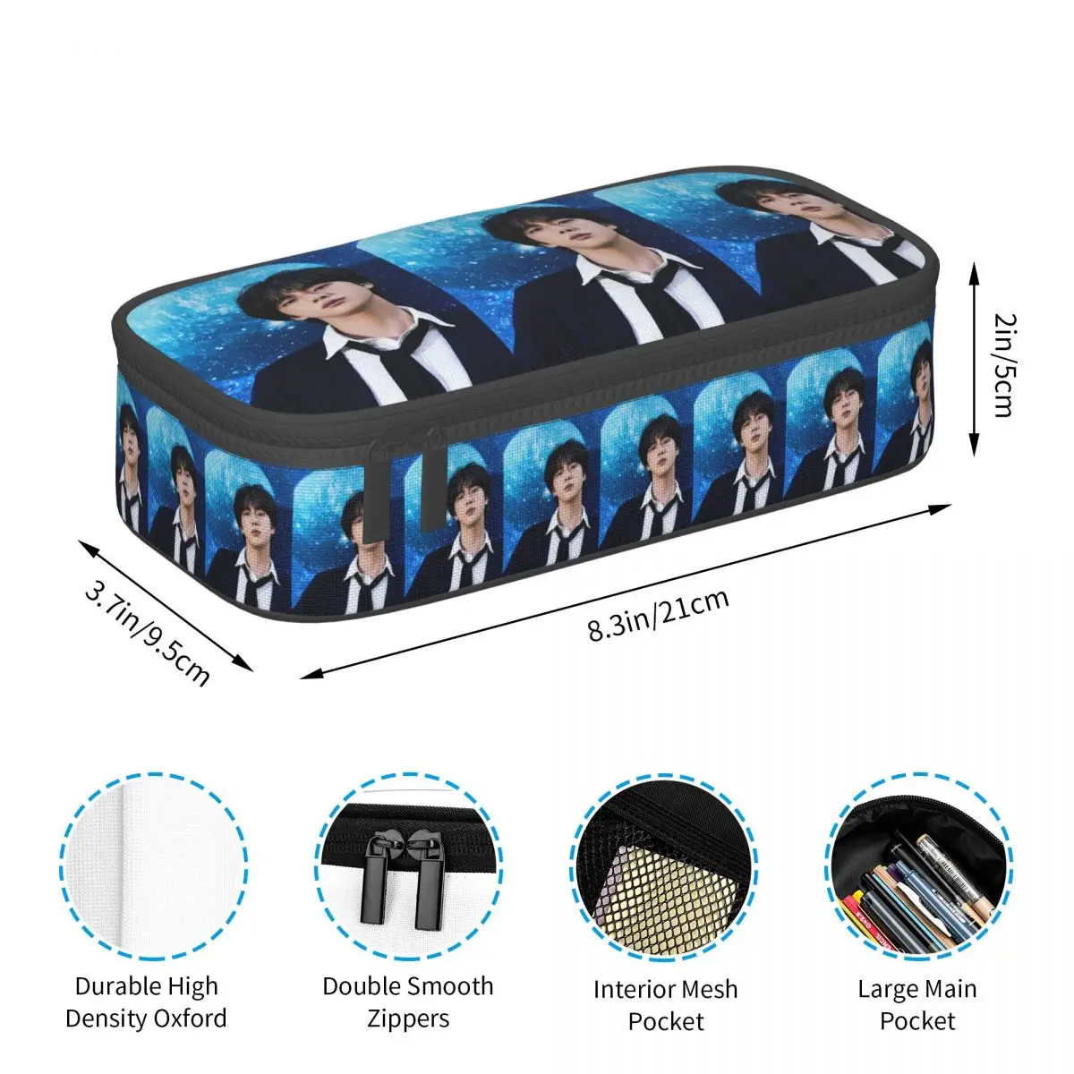 Jin The Astronaut Concept Photo Outlande Pencil Case for Kids School Pen Box Pencil Bag Stationery Supplies Pen Holder Bag