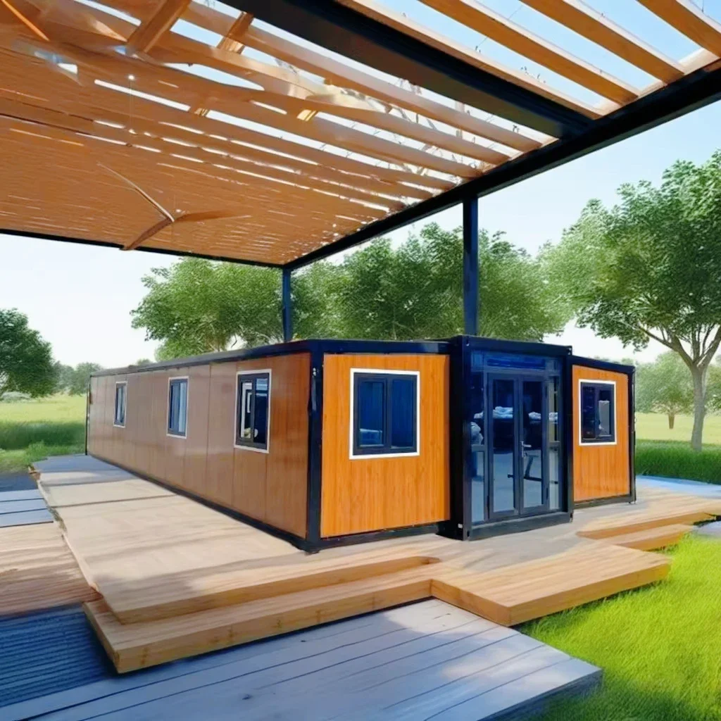 Waterproof Container House 3 Bedroom Prefab Houses Casa Prefabricad  Tiny Homes Prefab Luxury Prefabricated 40 Ft × 40ft Cabin