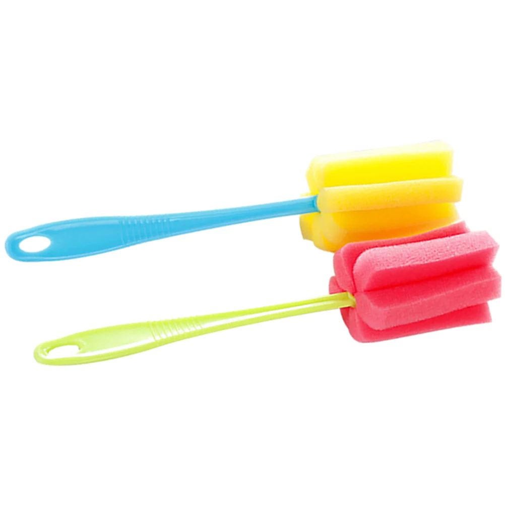 

2Pcs Cup Brush Bottle Cleaner Sponge Milk Bottle Scrubber Long Handle Kitchen Tools Non Scratch Cup Brush Foam