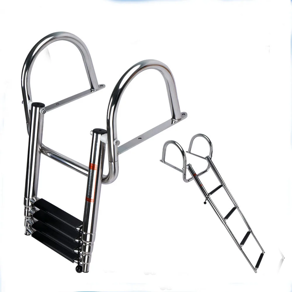 Stainless Steel Boat Launching Ladder Folding Handrail Ladder Swimming Boarding Ladder