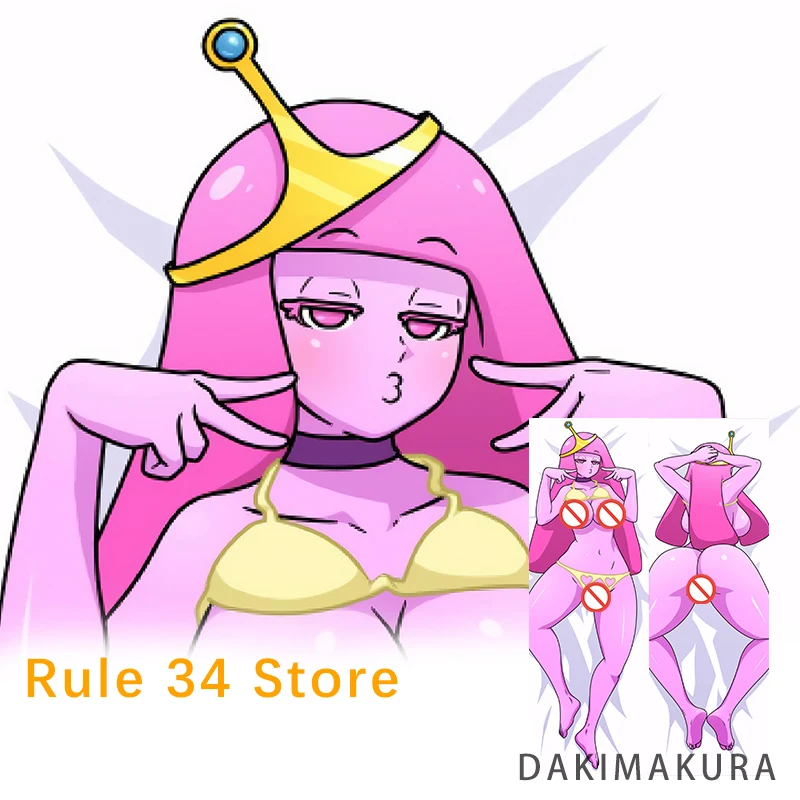 Funda Dakimakura de red de dibujos animados, funda de almohada con estampado de doble cara de princesa Bubblegum, almohada corporal de 2 vías de tamaño real