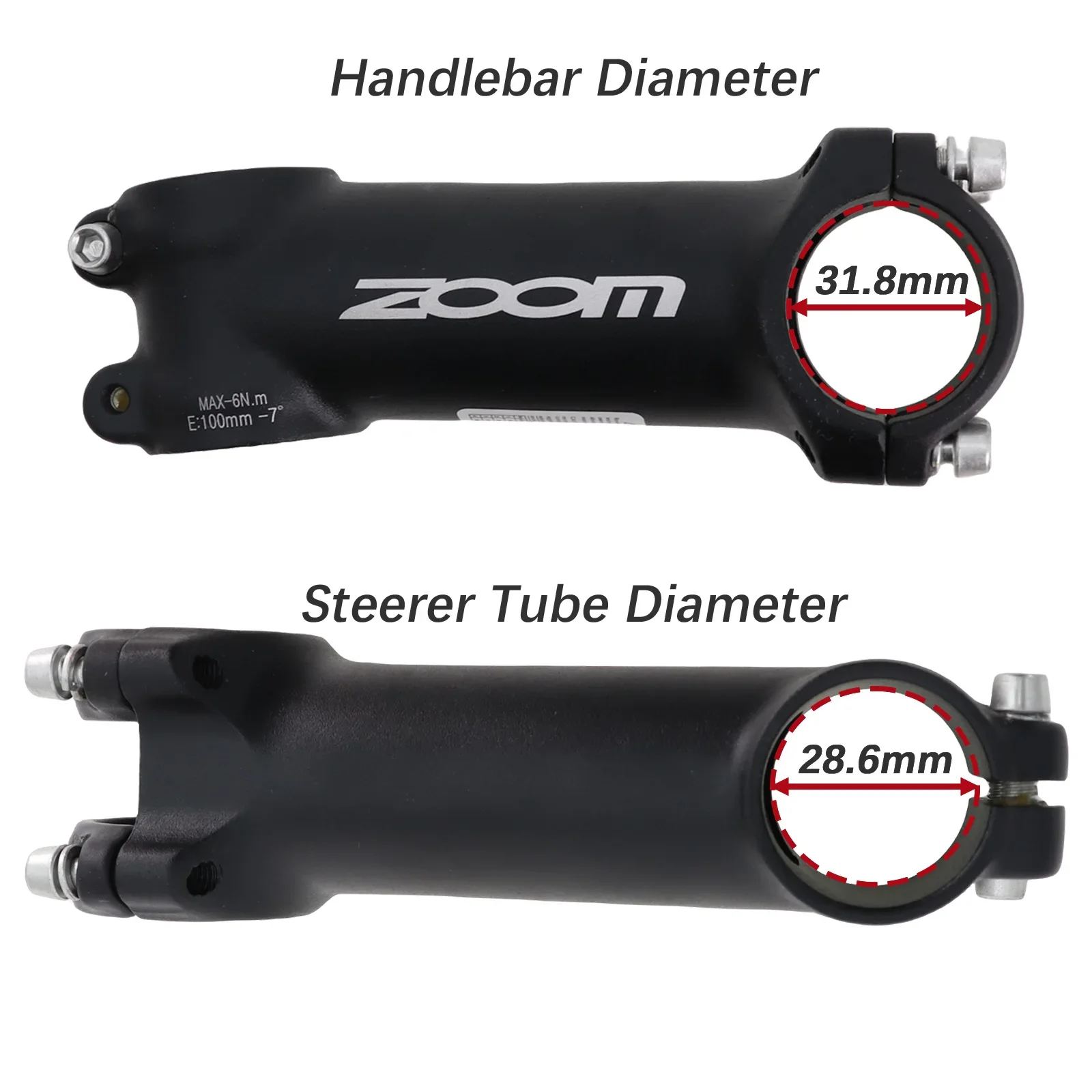 Zoom Bike Stem Ultralight Aluminum Mountain Road Bike Bicycle MTB