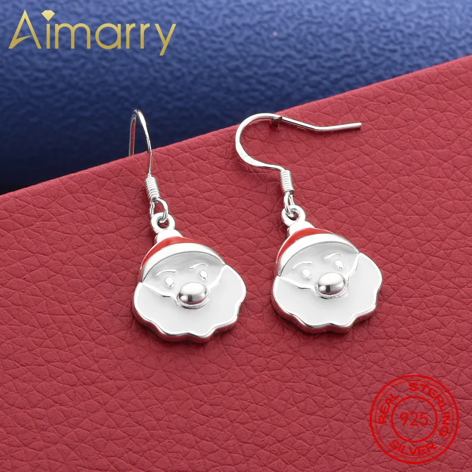 

Hot 925 Sterling Silver Santa Claus Earrings Drop Earrings Creativity Gifts Street All-match Party And Daily Wear