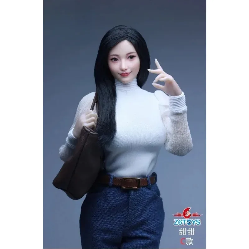 

【2025 Q4】1/6 Scale ZC021 Female Sweet Asian Girl Movable Eyes Head Carving Model Decor for 12'' Soldier Action Figure Body