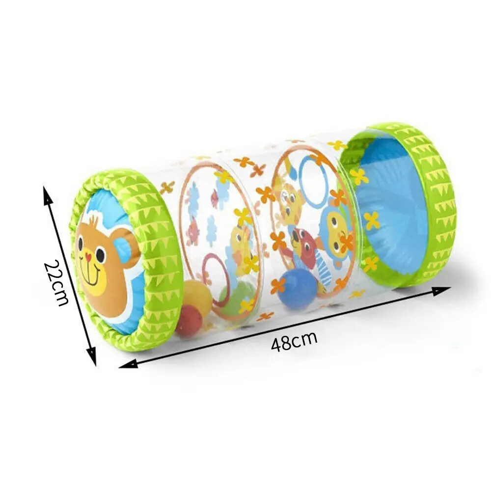 Rodillo inflable para gatear para bebés, sonajeros de juguete, juegos para el desarrollo de bebés de 6 a 12 meses, juguete para gatear, juguetes educativos para hacer ejercicio