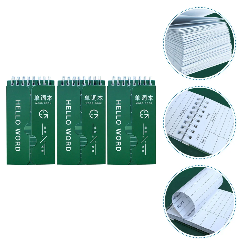 

3 Pcs English Word Notepad Vocabulary Notebook Lightweight Portable Creative Writing Diary Students Stationery Quality