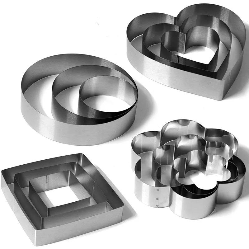 

DIY Baking Set Rustproof Adjustable with Scale for Baking Cakes 15CM Height 430 Stainless Steel Retractable Mousse Ring Mold