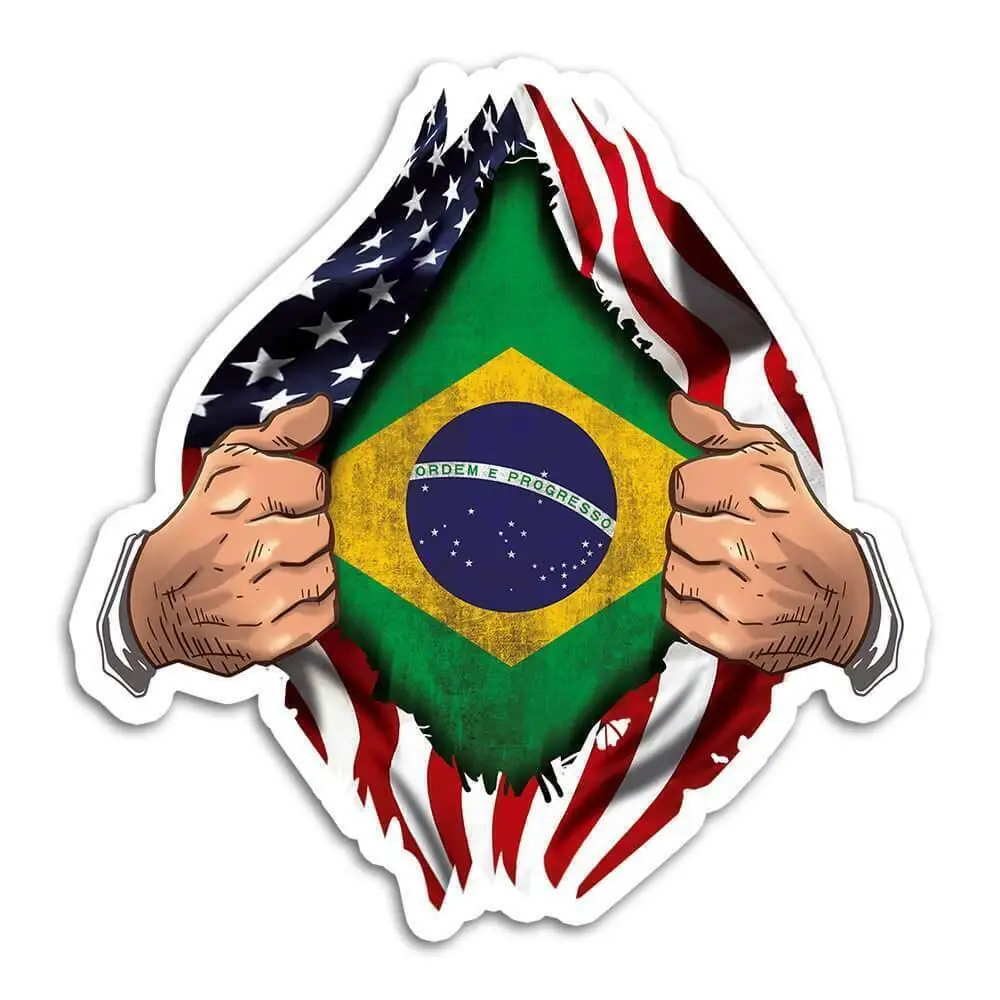 Personalized Customization Car Stickers Funny Decals Waterproof Reflective Sunscreen Brazil Flag USA Car Accessories Decoration