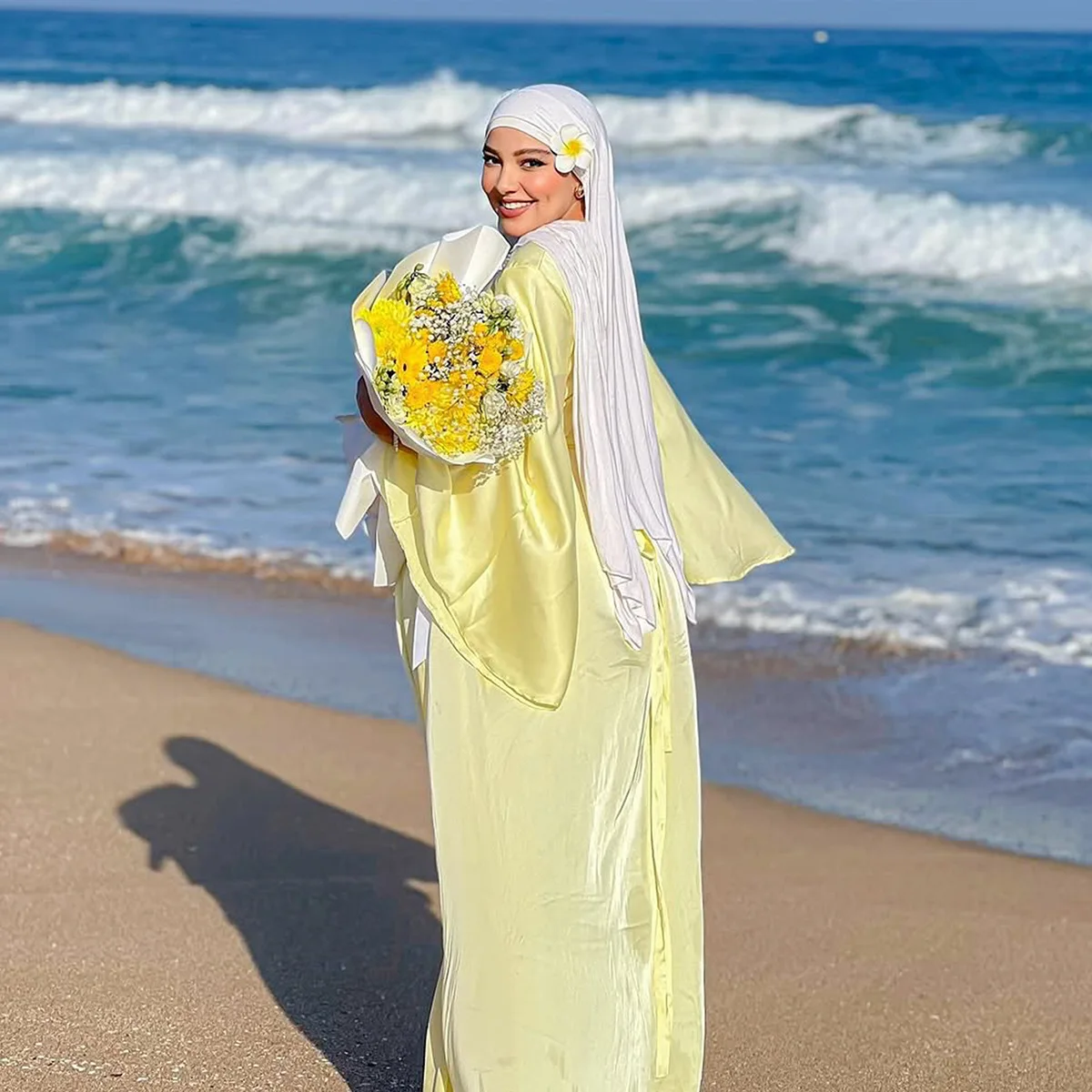 

Комплект из джерси, шарф и заколки с цветами, мусульманский хиджаб, женская шаль, исламский мягкий платок, повязка на голову, банданы, повязка на голову Bufanda Turbante Mujer