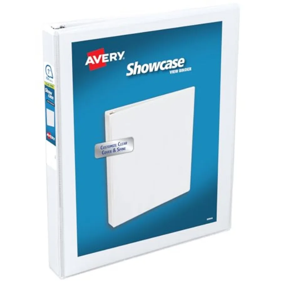 

Showcase Standard View 3 Ring Binder,"Slant Rings, 250-Sheet Capacity, .4 Inch Wide Spine, White Binder, Ideal for Lightweight