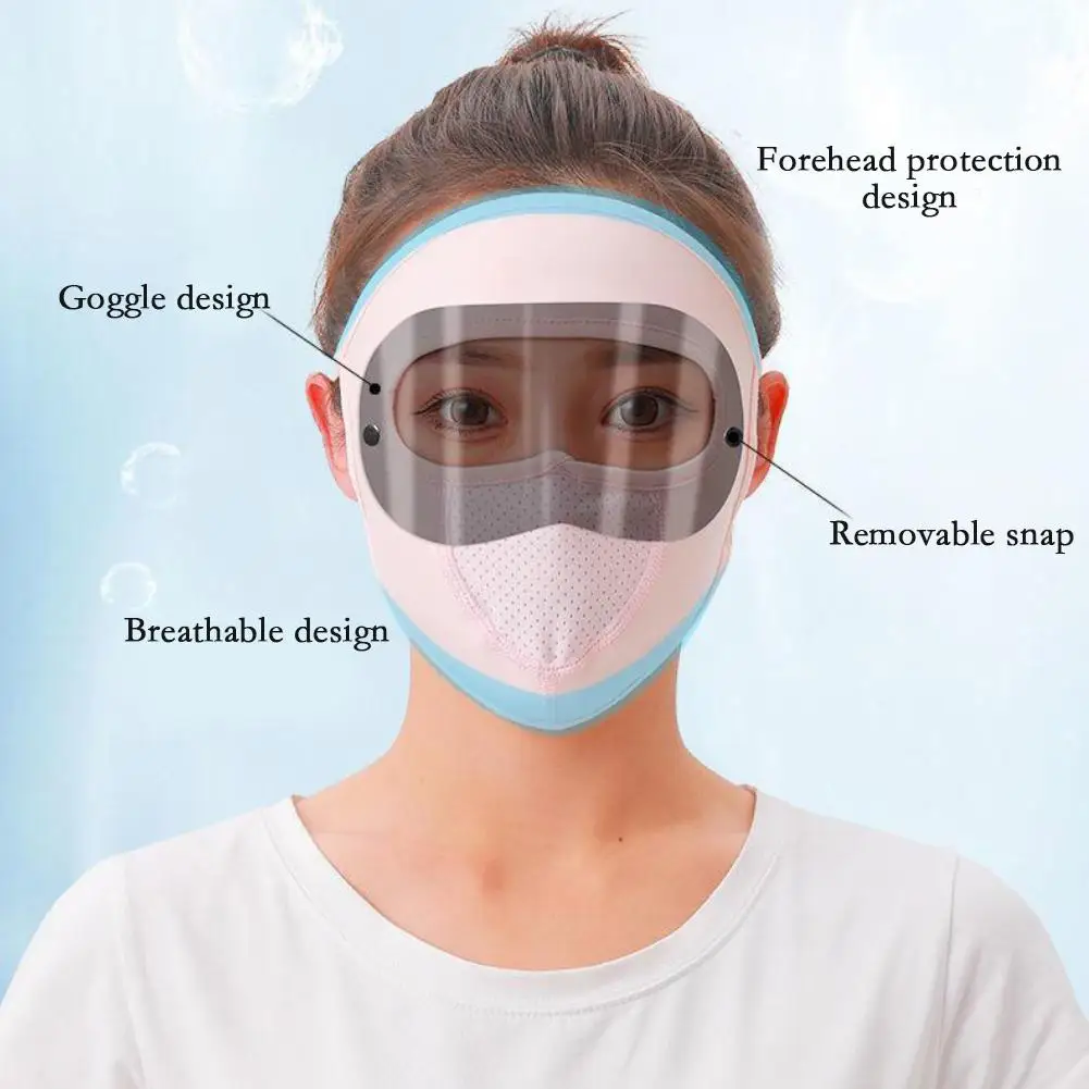 Protezione solare estiva maschera di seta di ghiaccio protezione UV copertura integrale protezione solare velo viso con tesa cappello di protezione