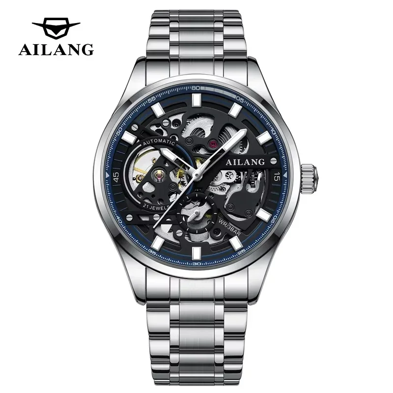 2026 New Ailang Men Automatic Watch Steampunk Skeleton Tourbillon Luminous Waterproof Mechanical Wristwatch