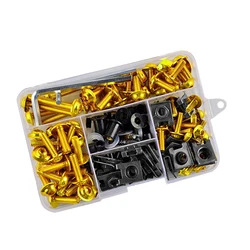 Motorcycle Complete Fairing Bodywork Bolt Screw U Nut Clip Kit Gold & Black Fit for Suzuki GSXR 600 750 1000 K1-K8