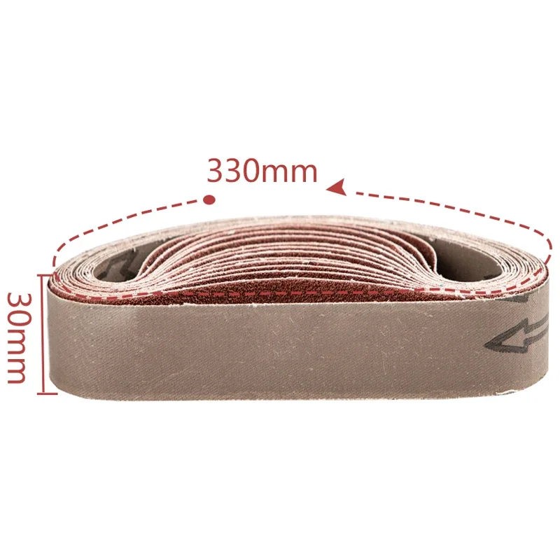 10PCS Abrasive Sanding Belts 330*30mm Sander Belt Sander Attachment Grinder Polisher Power Tool Accessory Wood Metal Polishing