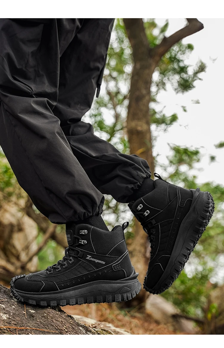 Neue Herbst-High-Top-Sport-Wanderstiefel in großen Größen, bequem mit dicken Sohlen, leicht und lässig, geeignet für tägliche Outdoor-Aktivitäten, Wandern, Reisen, Bergsteigen und Campingausrüstung für alle Jahreszeiten. – Detail 15