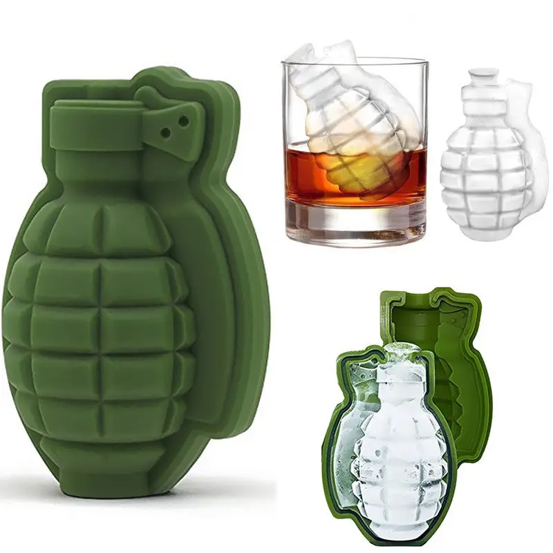 3D Ice Cube Mold Grenade Shape Ice Cream Maker Bar Drinks Whiskey Wine Ice Maker Silicone Kitchen Tool ice tray popsicle mold