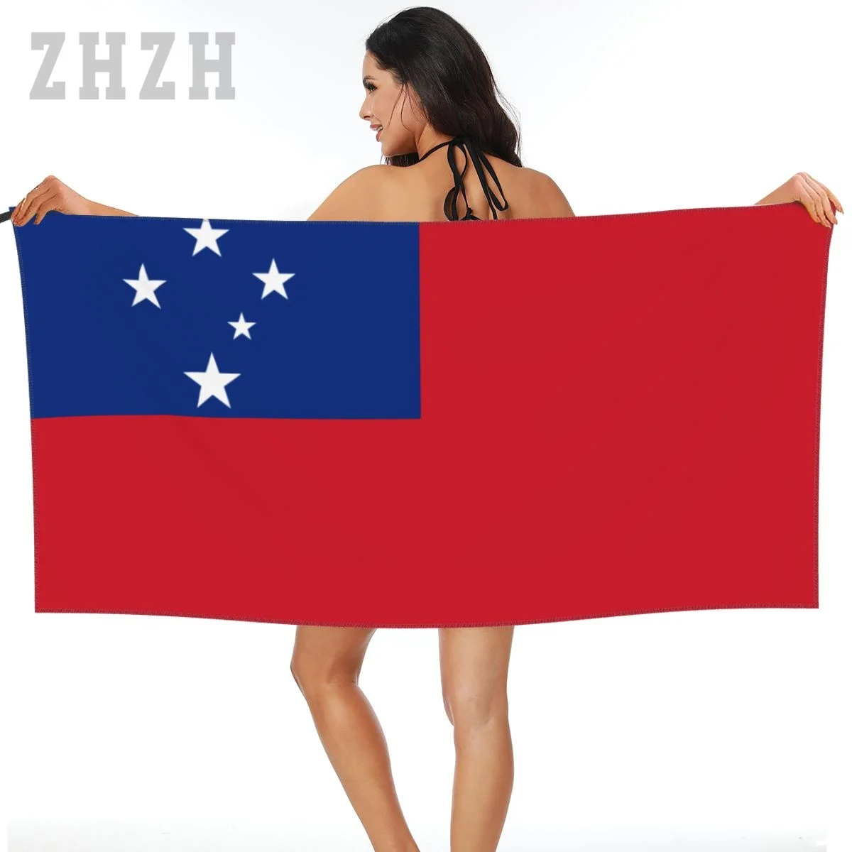More Design Samoa Flag Emblem Bath Towel Quick dry Microfiber Absorbing Soft Water Breathable Beach Swimming Bathroom