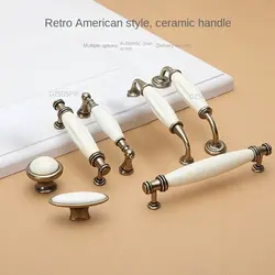Cabinet Knobs and Handles for Furniture Drawer Cupboard Kitchen Pull Handle Vintage Furniture Handle Ceramic Door Knob