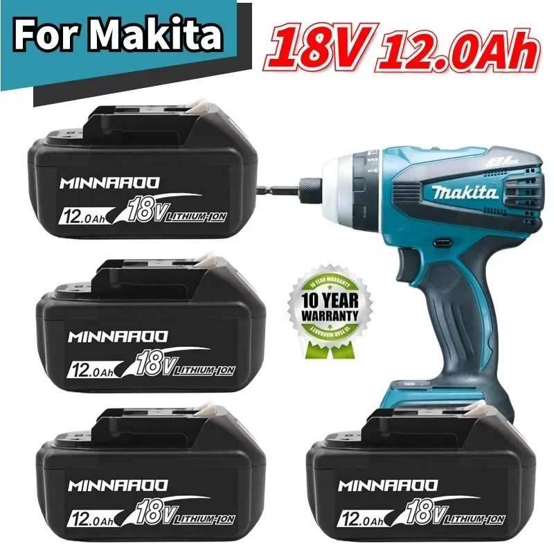 

Перезаряжаемая батарея BL1860 для Makita 18 в, сменная, 12,0 Ач, BL1840, BL1850, литий-ионная для Makita 18 в с BMS