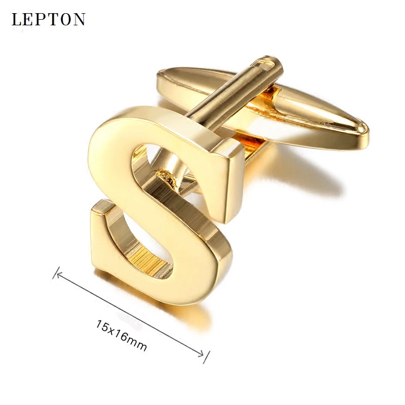 Cufflinks Letter Gold and Silver S Men's and Women's French Shirt Cufflinks Customized Business