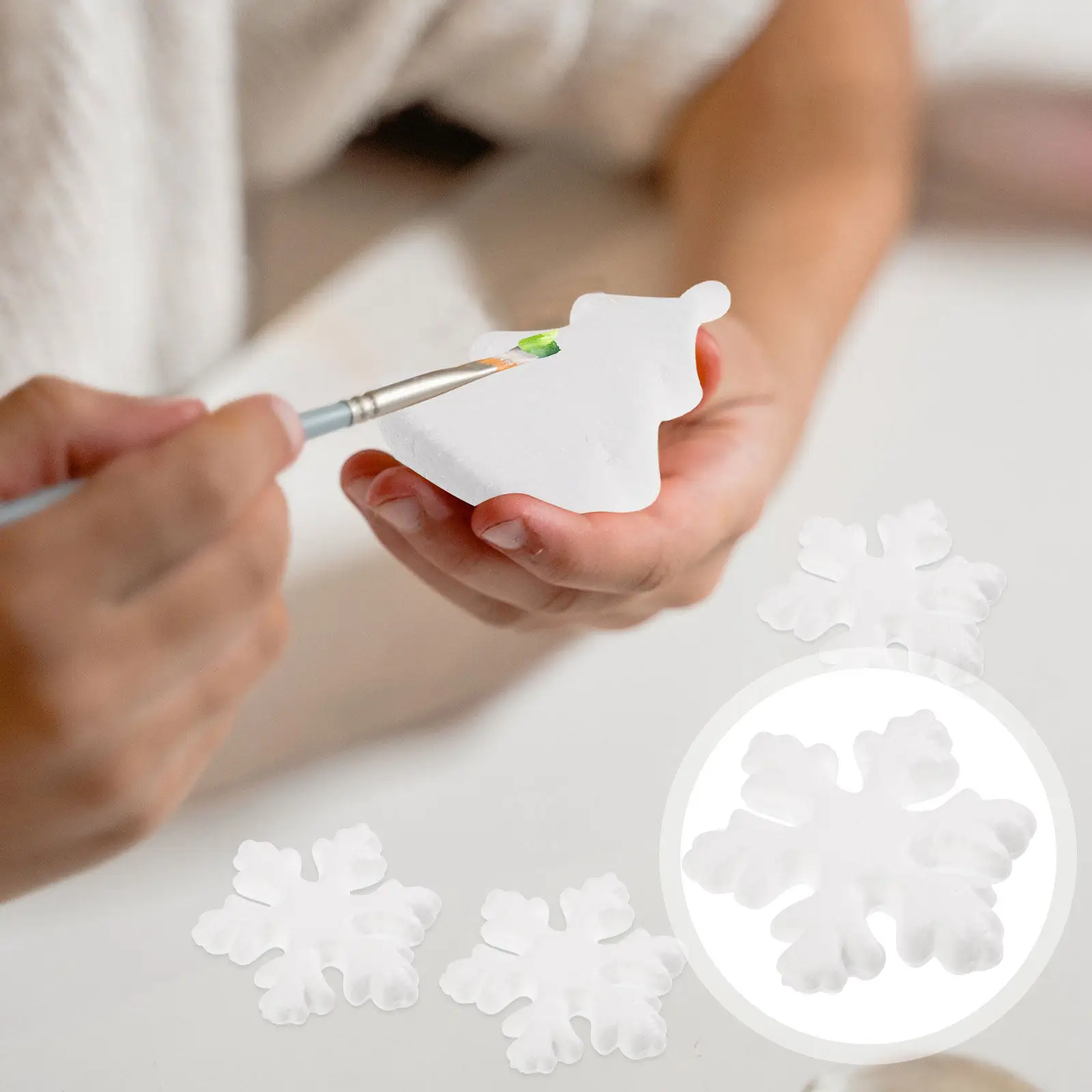 

50Pcs Christmas Decoration Blank Miniature Painting Models Kids Art Craft Supplies Party Favors Gift