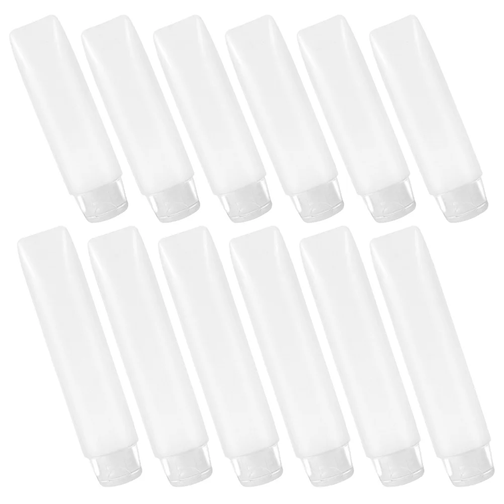 12 قطعة أنابيب غسول قابلة لإعادة الملء مانعة للتسرب المحمولة السفر تخزين زجاجات كريم وجه قابلة للعصر ماكياج فارغ