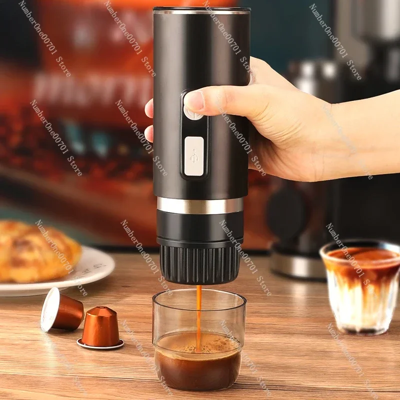 Portable Coffee Machine Electric Small Espresso Powder Capsules Dual Purpose Car Travel Outdoor