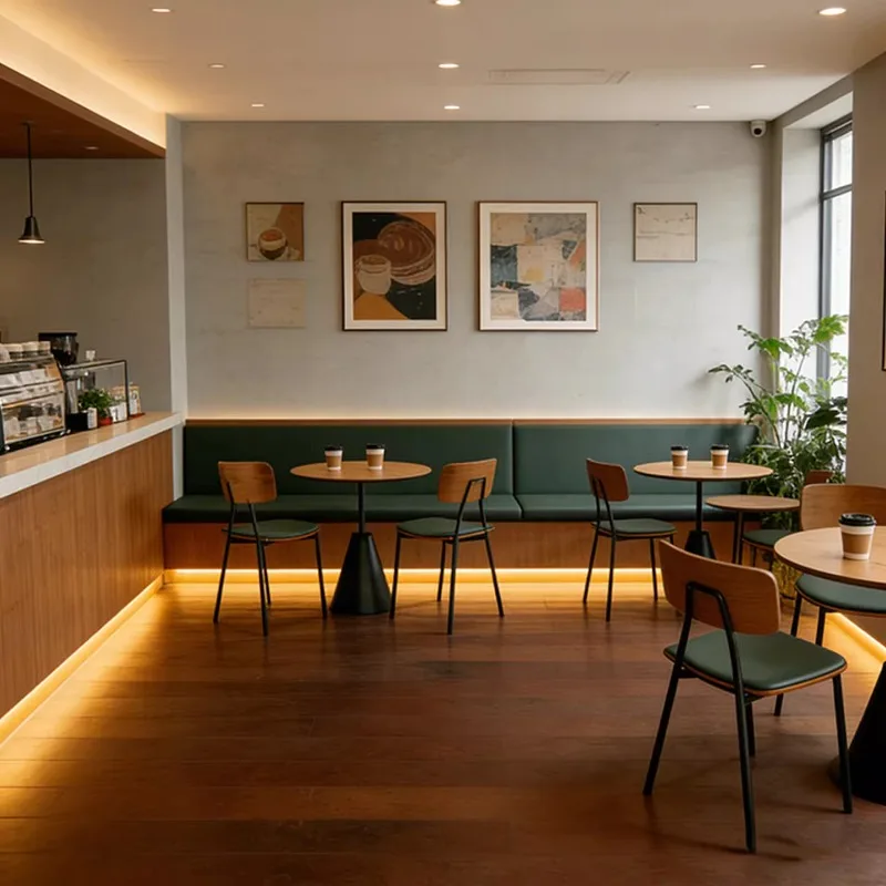 Modern Wooden Restaurant Set Table and Chair Combination for Coffee Shop Cafe Bakery-Wabi Sabi Style Commercial Furniture view 5