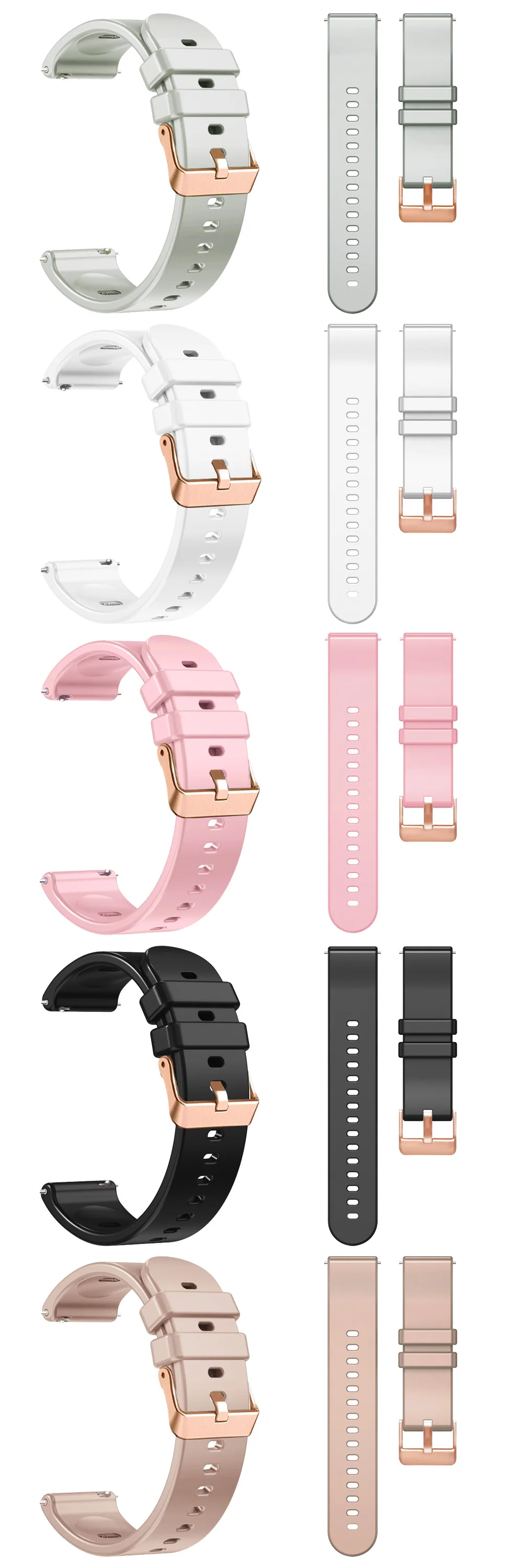 18mm Damen Silikon Smartwatch Armband für Garmin Venu 3S 2S Vivoactive 4S Forerunner 265S 255S Armband Uhrenband – Detail 1