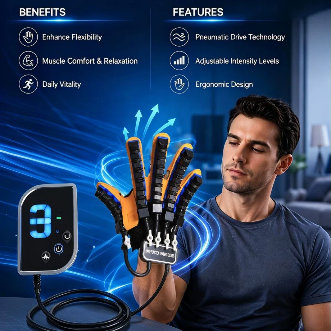 Electric Rehabilitation Robot Glove Stroke Hemiplegia Cerebral Infarction Hand Therapy Device Finger Training Exerciser Recovery